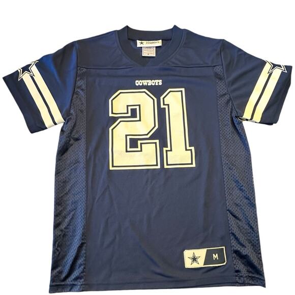 NFL Dallas Cowboys Youth Size Medium Navy Blue Jersey #21 Elliott - Picture 1 of 7
